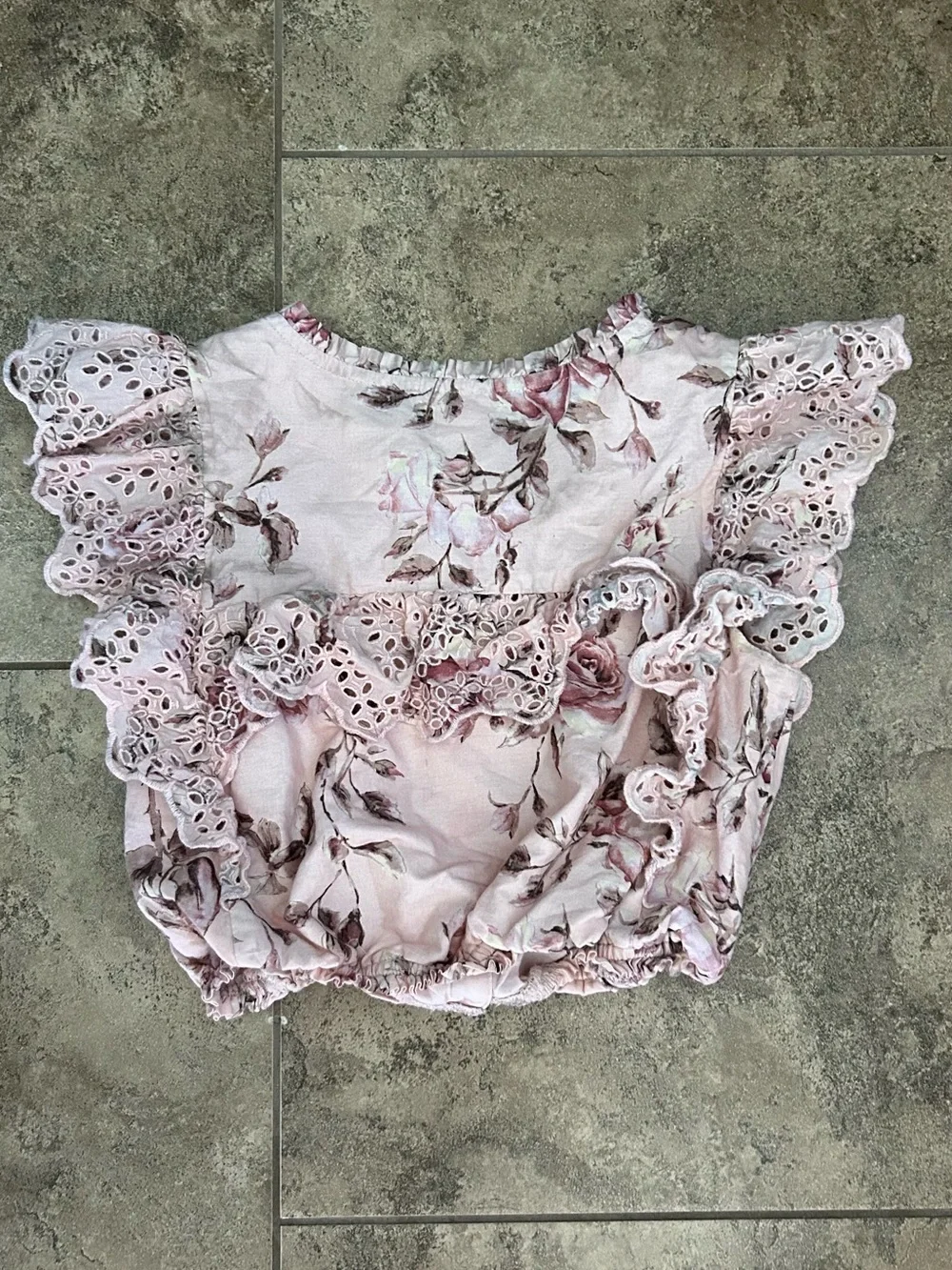 Gap × LoveShackFancy Kids Floral Ruffle Button-Front Top